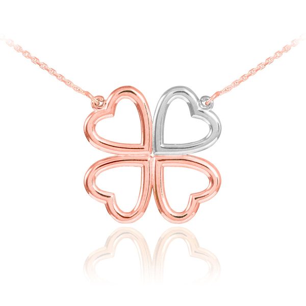 Celtic Pendant Necklace in 9ct Two-Tone Rose Gold