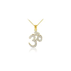 Diamond Classic Ohm Pendant Necklace in 9ct Gold