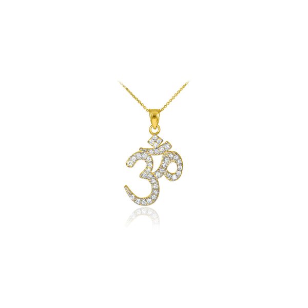 Diamond Classic Ohm Pendant Necklace in 9ct Gold