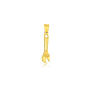 Men's Wrench Pendant Necklace in 9ct Gold