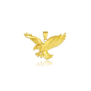 Men's Flying Eagle Pendant Necklace in 9ct Gold