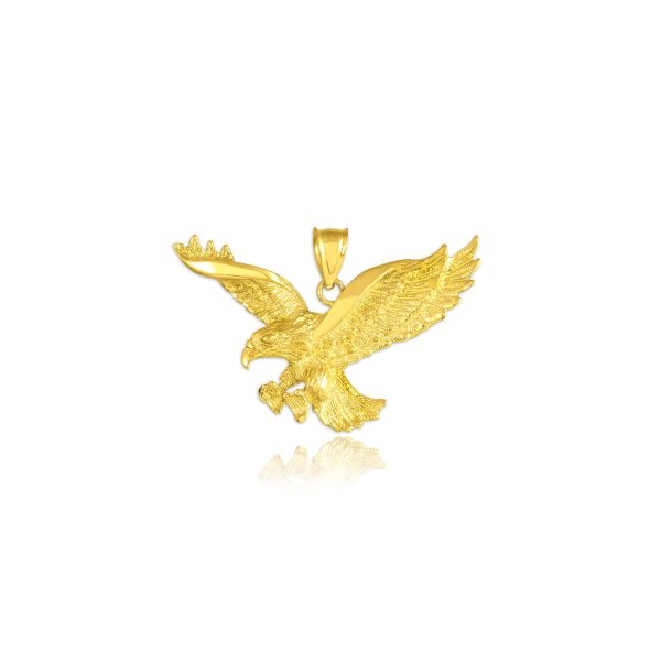 Men's Flying Eagle Pendant Necklace in 9ct Gold