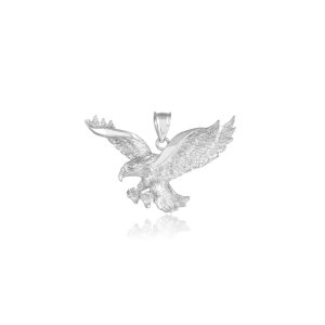 Men's Flying Eagle Pendant Necklace in Sterling Silver