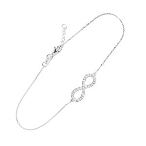 Diamond Embellished Infinity Bracelet in 9ct White Gold