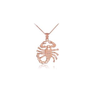 Men's Scorpion Pendant Necklace in 9ct Rose Gold