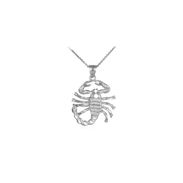 Men's Scorpion Pendant Necklace in Sterling Silver