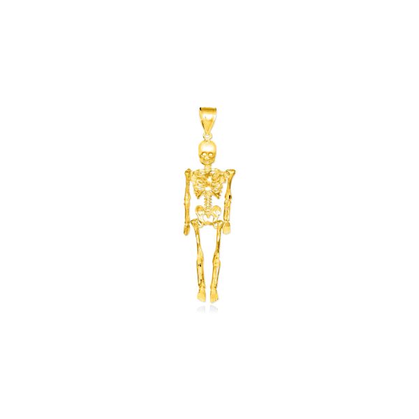 Men's 3D Skeleton Charm Pendant Necklace in 9ct Gold