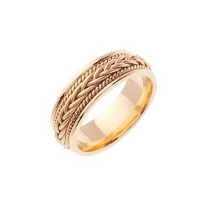 Men's Celtic Hand Braided Ring in 9ct Two-Tone Gold