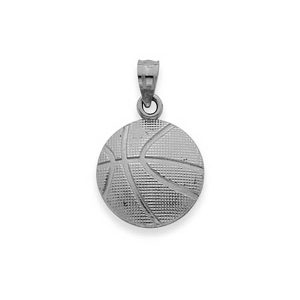 Men's Basketball Pendant Necklace in Sterling Silver