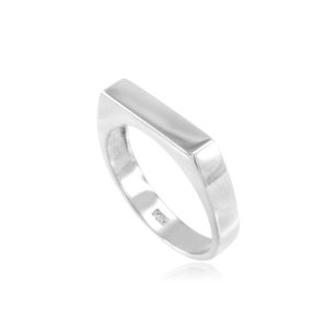 Stackable Signet Ring in 9ct White Gold