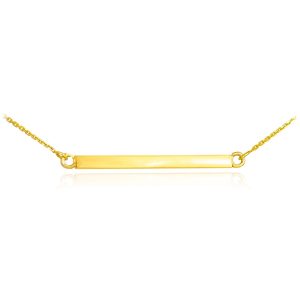 Sleek Straight Bar Pendant Necklace in 9ct Gold