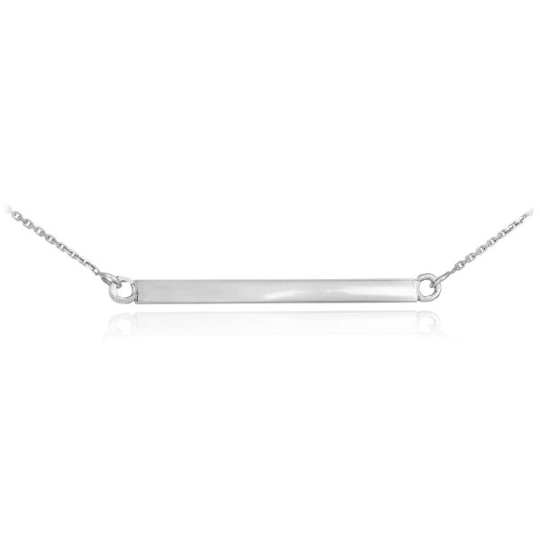 Sleek Straight Bar Pendant Necklace in Sterling Silver