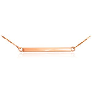 Sleek Straight Bar Pendant Necklace in 9ct Rose Gold