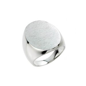 Men's Large Oval Signet Ring in Sterling Silver