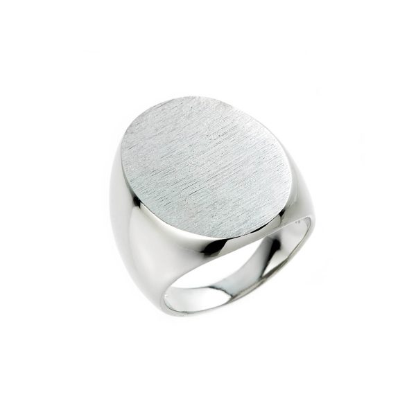 Men's Large Oval Signet Ring in Sterling Silver