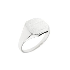 Men's Signet Ring in 9ct White Gold