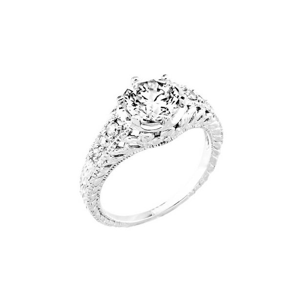 CZ Engagement Ring in 9ct White Gold