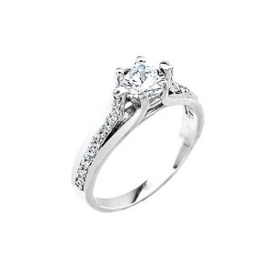 CZ Engagement Ring in 9ct White Gold