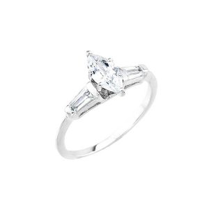 Marquise Cut CZ Engagement Ring in 9ct White Gold