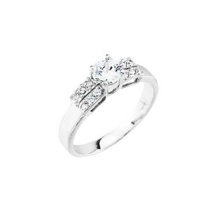 CZ Micro-Pavé Engagement Ring in 9ct White Gold