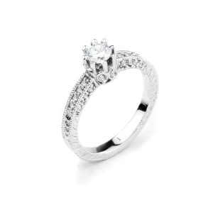 CZ Engagement Ring in 9ct White Gold