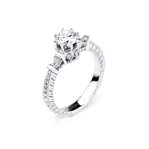 CZ Elegant Engagement Ring in 9ct White Gold