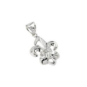 Beauty Fleur-De-Lis Pendant Necklace in Sterling Silver