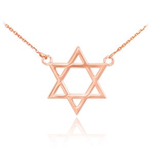 Men's Star of David Pendant Necklace in 9ct Rose Gold