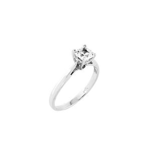 Princess Cut CZ Engagement Ring in 9ct White Gold