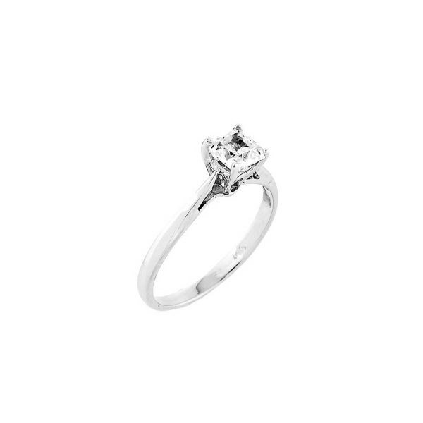 Princess Cut CZ Engagement Ring in 9ct White Gold