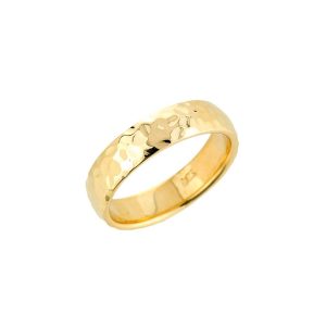 Hammered Wedding Ring in 9ct Gold