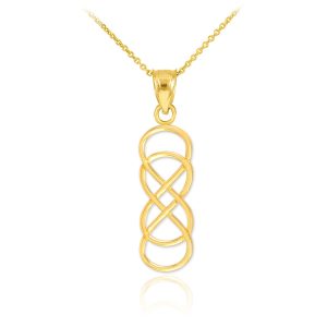 Vertical Double Infinity Pendant Necklace in 9ct Gold