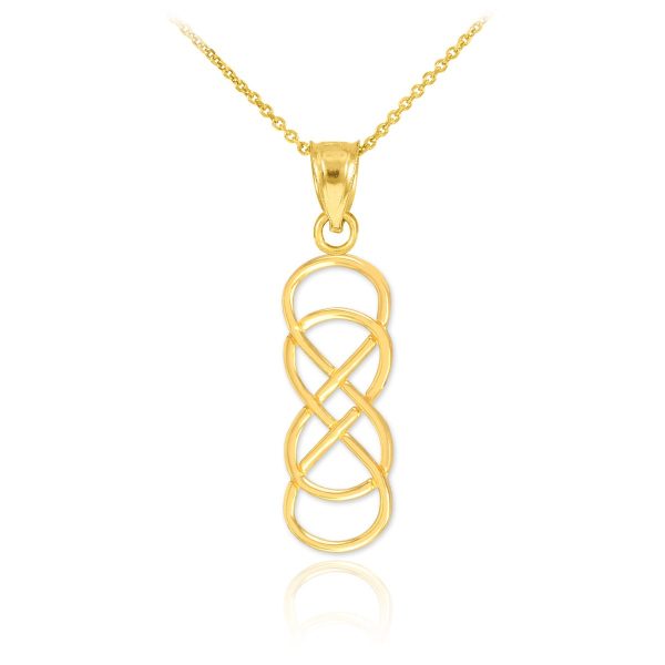 Vertical Double Infinity Pendant Necklace in 9ct Gold