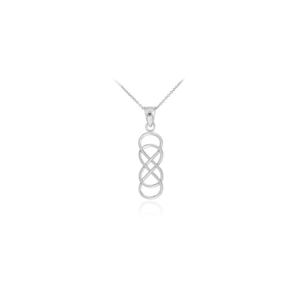 Vertical Double Infinity Pendant Necklace in Sterling Silver