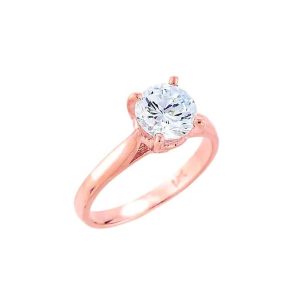 CZ Engagement Ring in 9ct Rose Gold