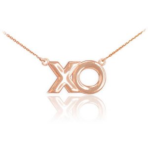 XO Hugs and Kisses Pendant Necklace in 9ct Rose Gold