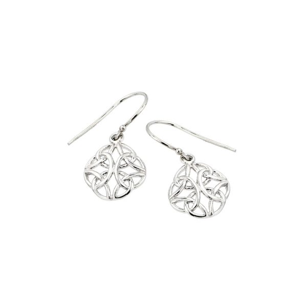 Celtic Knot Dangle Earrings in Sterling Silver