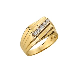 Men's Diamond Channel Set Ring in 9ct Gold