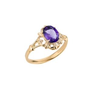 Amethyst Oval Ring in 9ct Gold