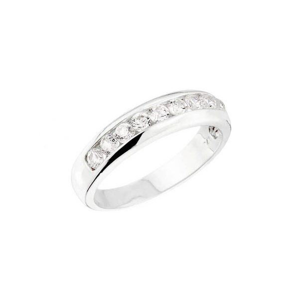 Diamond Unisex Anniversary Wedding Ring in 9ct White Gold