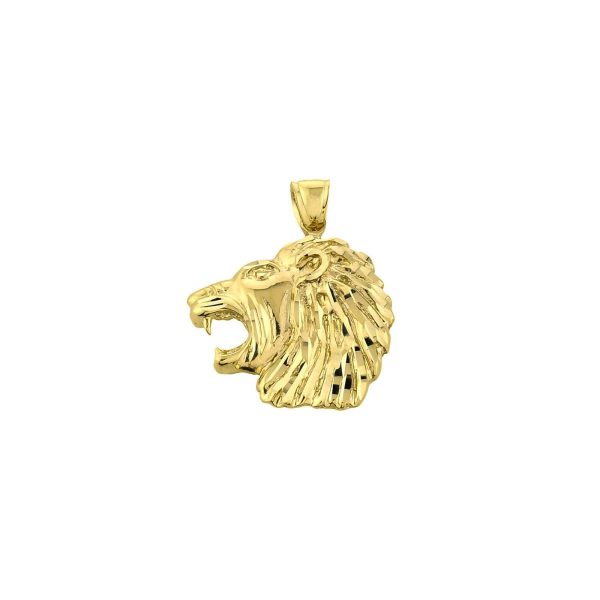 Men's Roaring Lion Pendant Necklace in 9ct Gold