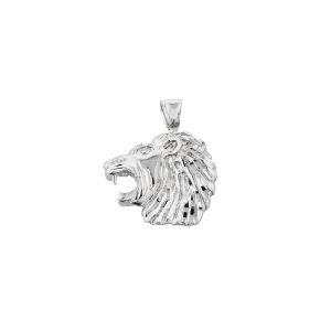 Men's Roaring Lion Pendant Necklace in Sterling Silver