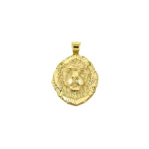 Men's Lion Head Pendant Necklace in 9ct Gold