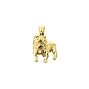 Men's Bulldog Pendant Necklace in 9ct Gold