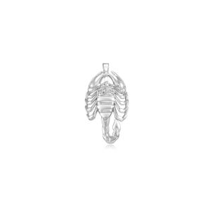 Men's CZ Scorpion Pendant Necklace in Sterling Silver