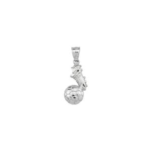 Men's Football Shoe Charm Pendant Necklace in Sterling Silver