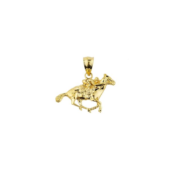 Men's Polo Horse Pendant Necklace in 9ct Gold