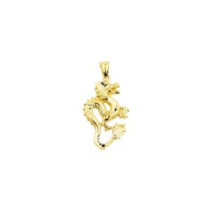 Men's Dragon Charm Pendant Necklace in 9ct Gold