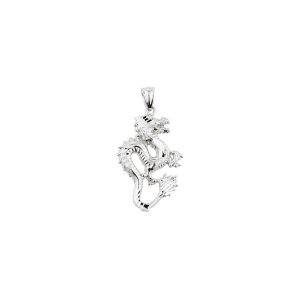 Men's Dragon Charm Pendant Necklace in Sterling Silver