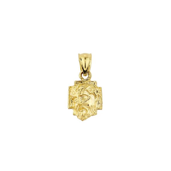 Men's Close Up Jesus Pendant Necklace in 9ct Gold